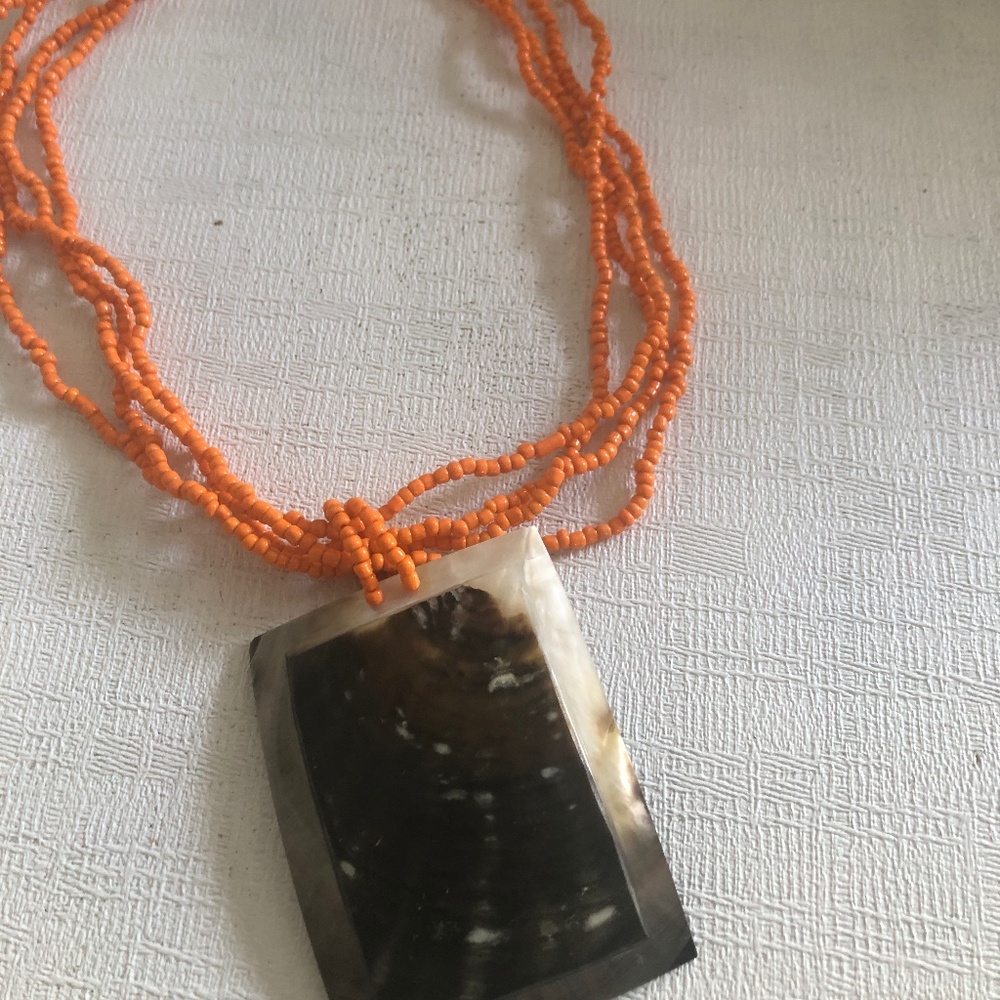 Multi bead abalone shell necklace